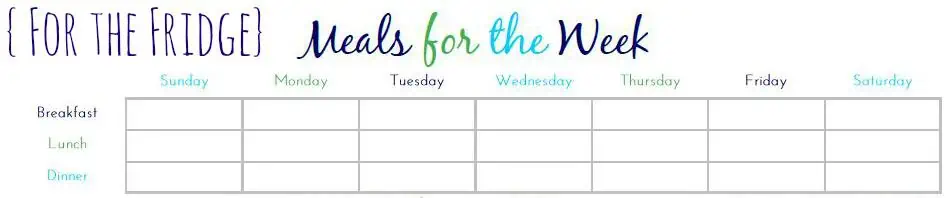 Meal planner for the fridge