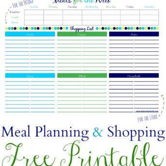 Meal Plan & Shopping List Printable