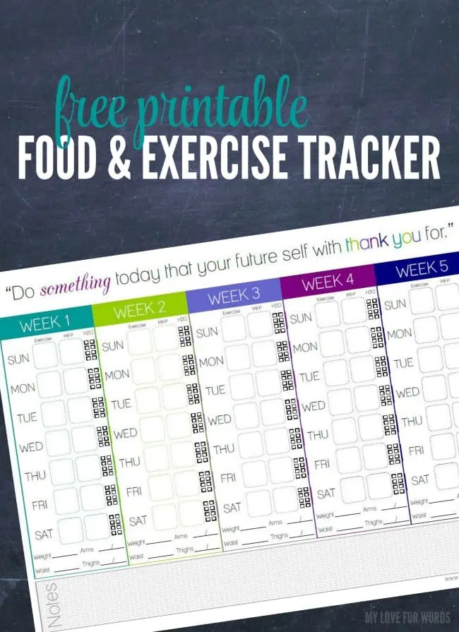 Free Printable Food and Exercise Tracker