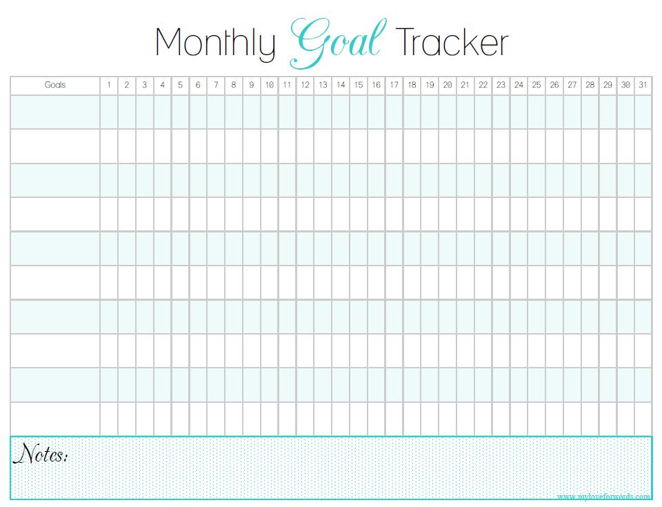 Monthly Goal Tracker 