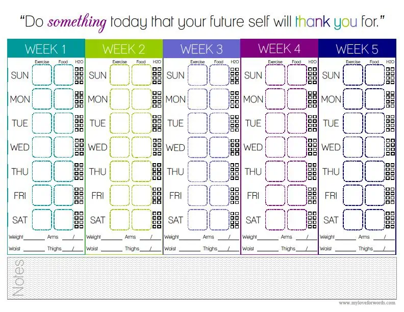 Food & Exercise Tracking Printable