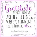 Gratitude and contentment are best friends.