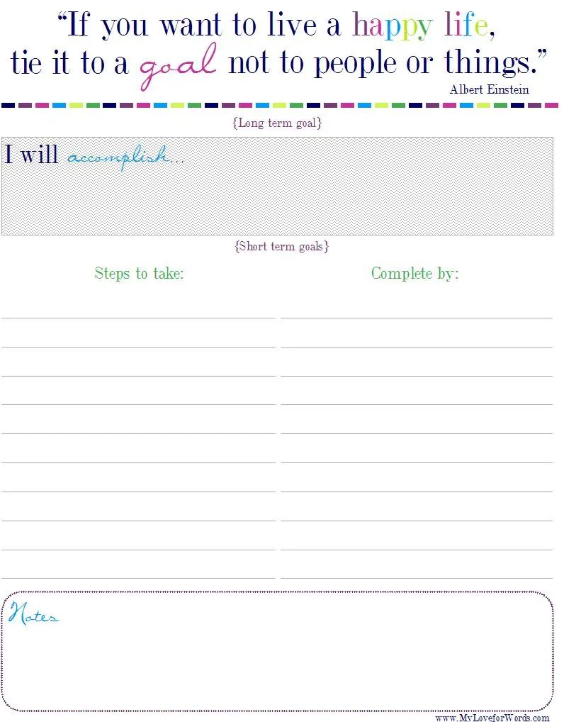 Free Goal Planning Printable