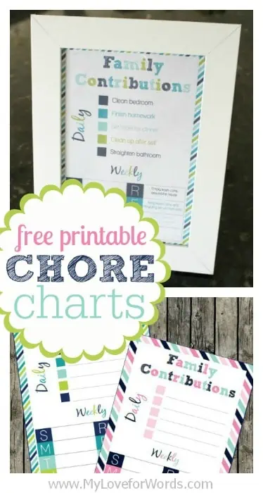 Free printable Chore Charts