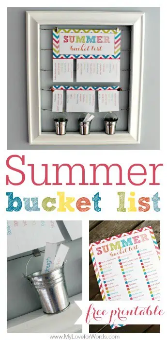 Summer Bucket List Free Printable