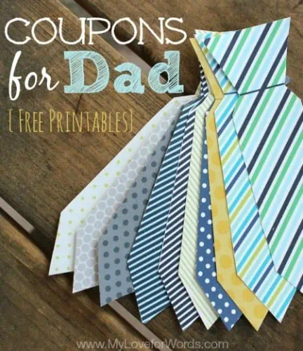 Give dad a tie he really wants this year with these free printable coupons for dad.