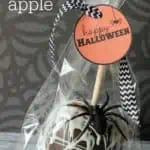 Easy and delicious gourmet spiderweb caramel apple