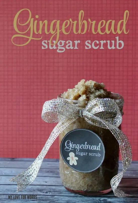 Gingerbread sugar scrub recipe and free printable label