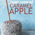 Snow covered caramel apple recipe, a fun & festive treat for winter.