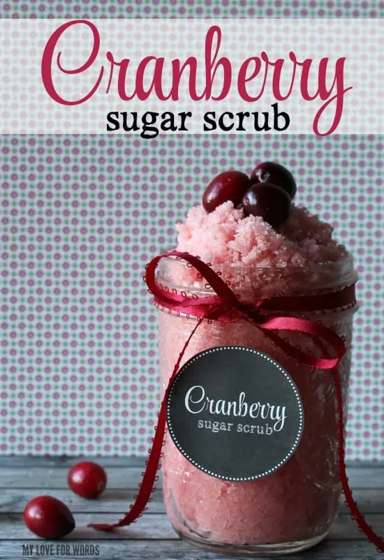 Cranberry Sugar Scrub Recipe and free printable label