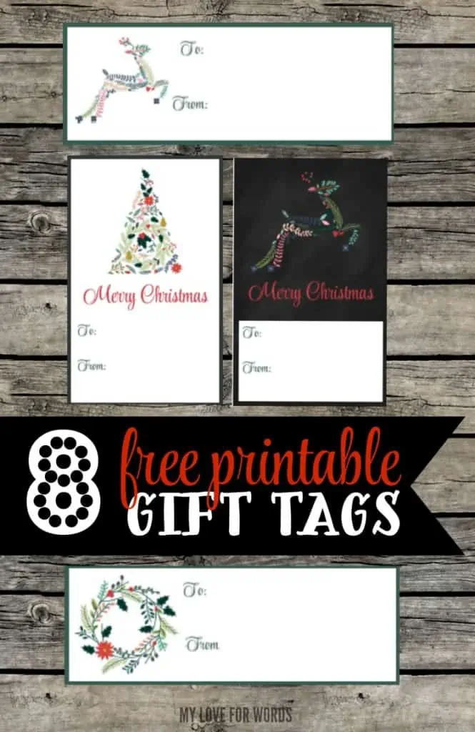 8 free printable Christmas gift tags