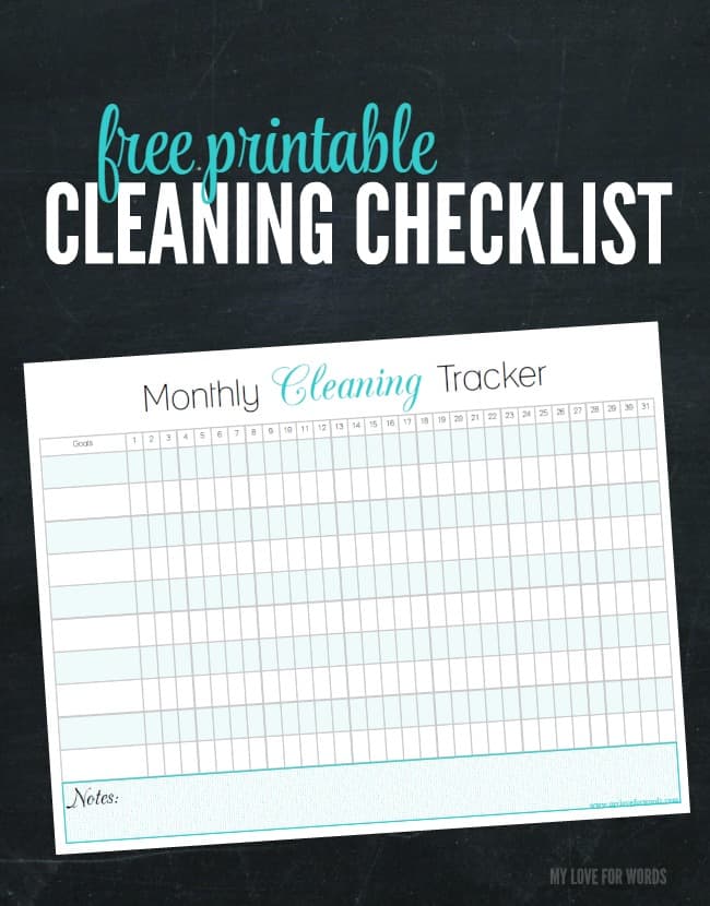 Easily track your chores for every day of the week with this free printable cleaning checlklist.
