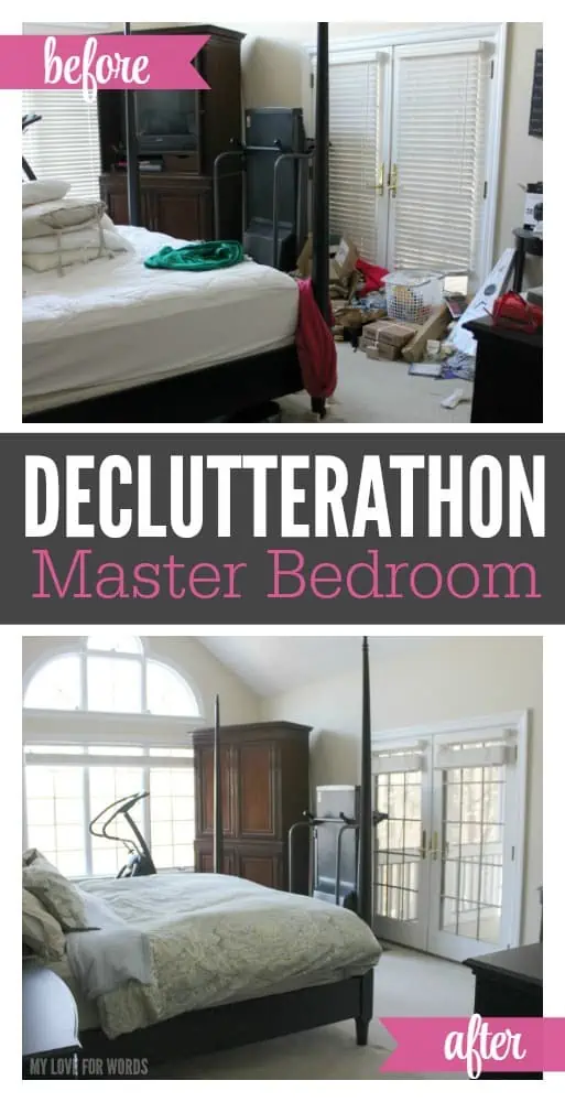 Declutterathon Master Bedroom before and after