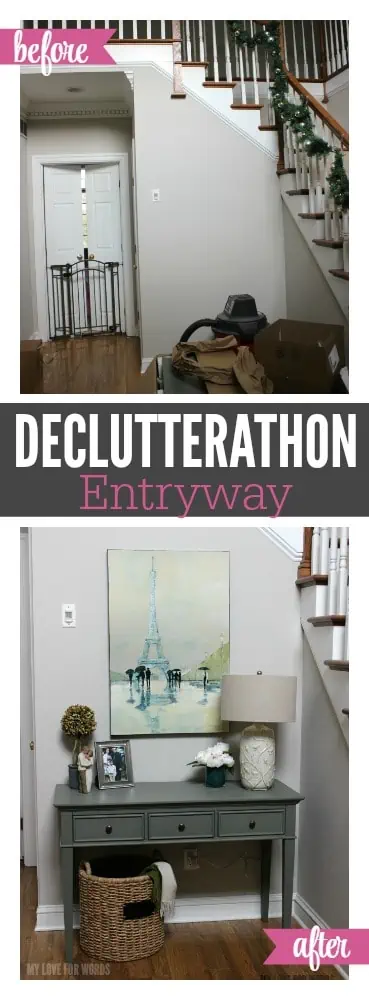 Transforming an entryway from a cluttered, uninviting mess to a beautiful and welcoming space.