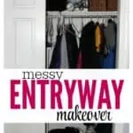 The space between our garage and kitchen was a complete mess, and it needed some serious organization. Watch this entryway go from a cluttered nightmare to nicely organized and functional. The after pictures look great!