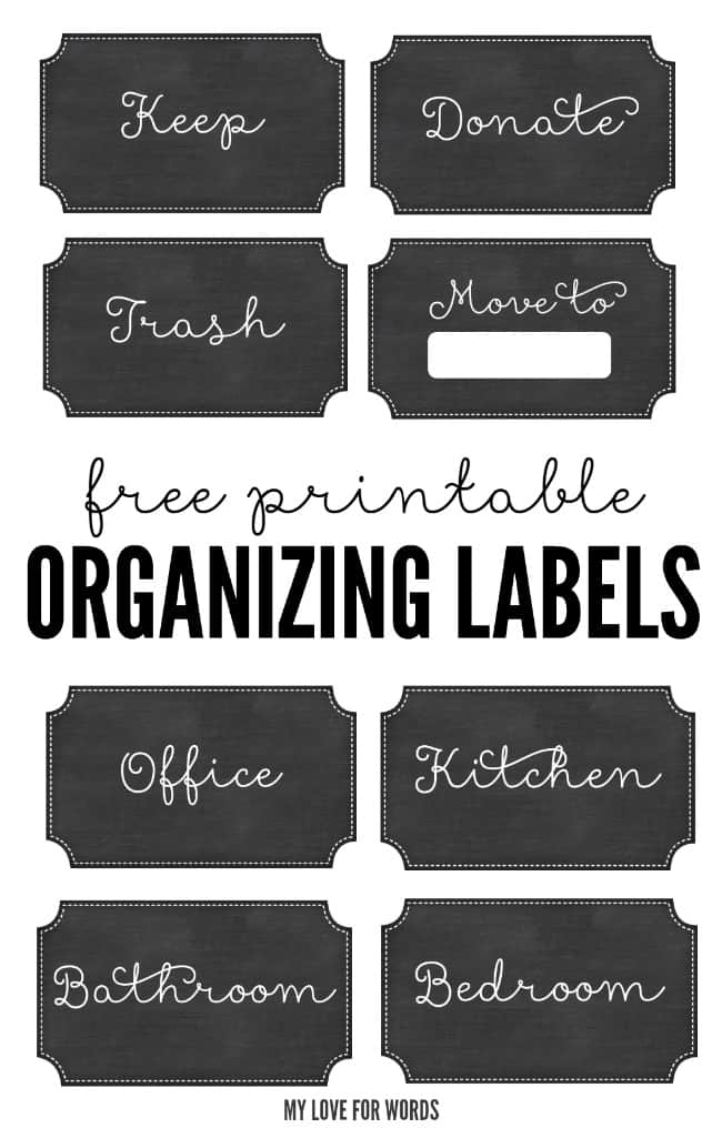 Decluttering can be hard, but living with clutter is worse. Sorting through your belongings is a necessary step to creating an organized home, and these free printable labels will help.