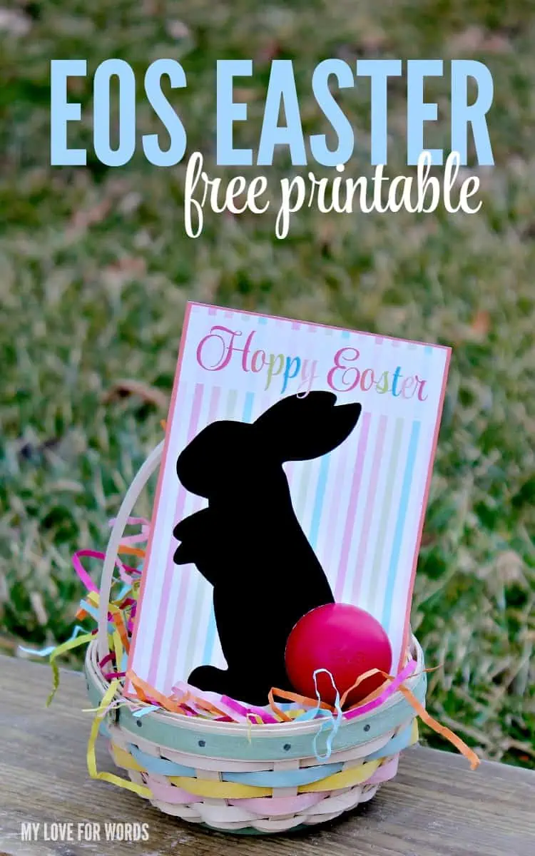 Love this easy to make DIY Easter gift and free printable! Such a cute way to give someone an EOS lip balm for Easter.