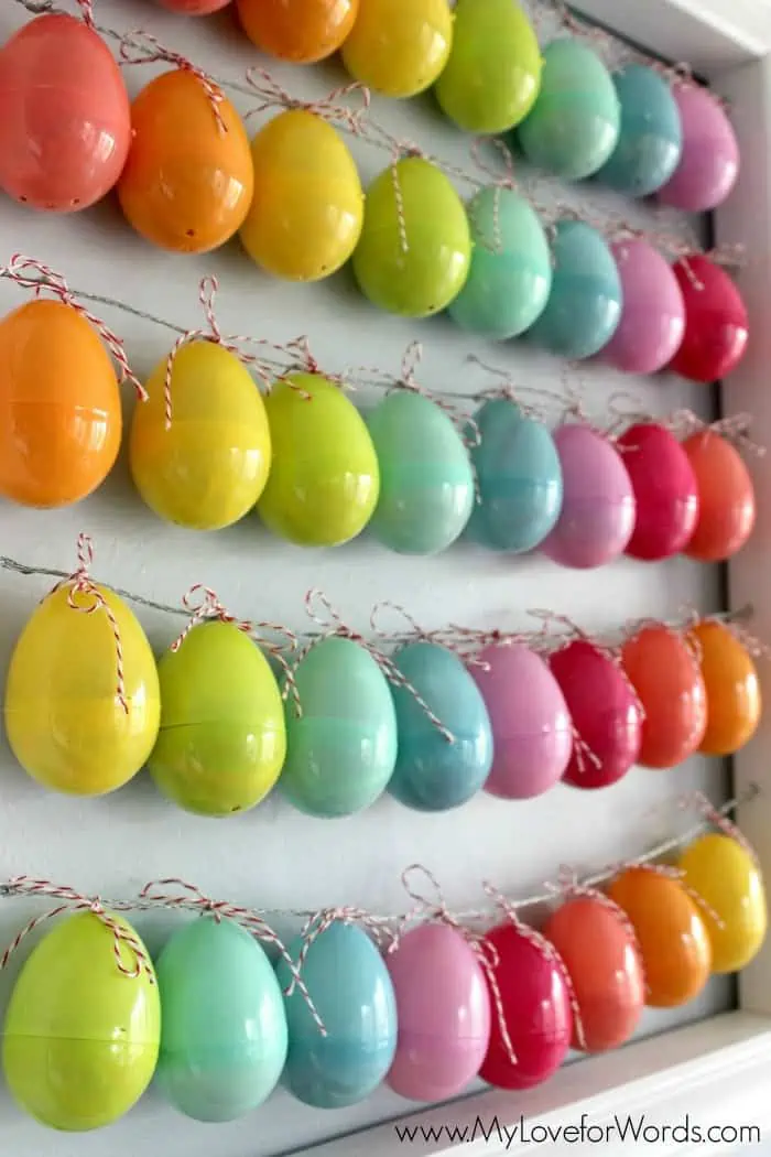 Countdown to Easter with this adorable Easter egg countdown. Each egg is filled with either a fun activity or a person to pray for. Free printables for prayer requests and activities are included in the post!