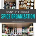 If your spices have gotten out of control, these easy to reach spice organization ideas will make you and your kitchen very happy.