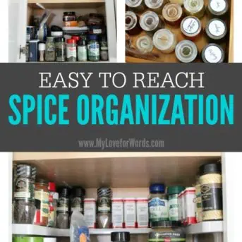 If your spices have gotten out of control, these easy to reach spice organization ideas will make you and your kitchen very happy.