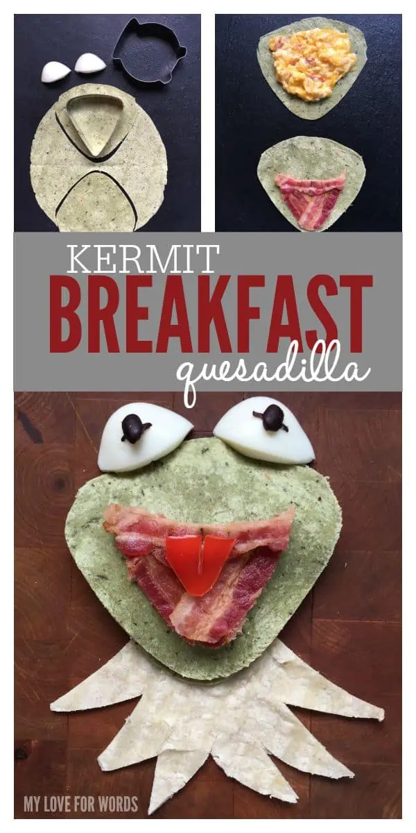 Make breakfast a little more fun with this Kermit the Frog Breakfast Quesadilla recipe. It can also be a fun snack, lunch, or dinner, and the kids can even assemble it themselves!