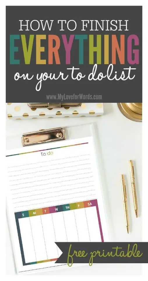 Do you love making to do lists but struggle to complete everything? Make this one simple change and your to do list will go from an overwhelming burden to an easy to complete list of tasks!