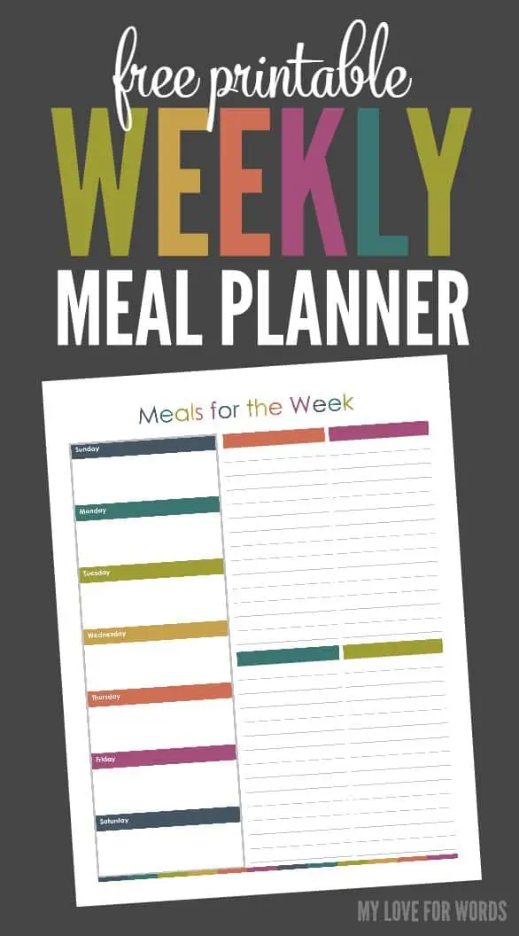 TOL free printable weekly meal planner vertical 2