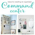 LOVE these ideas for creating a DIY family command center at home! It's the perfect way to keep everyone organized (including kids!) and running smoothly, and such a smart way to use wall space in the kitchen, entryway, or office. Customize it on the cheap with cute printables or framed artwork.