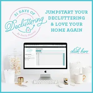 Having a cluttered home can feel totally overwhelming. Most times people have no idea where to even start to make progress in organizing and decluttering their homes, but you don't have to do this alone. The 31 Days of Decluttering is the perfect guide to jumpstart your decluttering and finally turn your home into the peaceful haven you deserve.