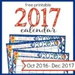 Start the new year on the right foot with these free printable monthly calendars! Includes 15 months (October 2016 through December 2017) so you can start getting organized, planning goals, and successfully achieving resolutions right now with these calendar printables.