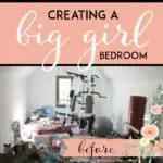 Watch this long, awkward, horribly disorganized and cluttered room become a beautiful bedroom for a little girl.