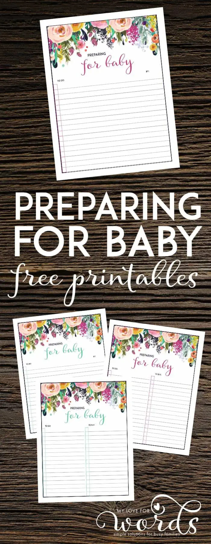 I love these preparing for baby free printables! Such a great way to keep track of what you need to do and buy before baby's due date and arrival.