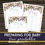 I love these preparing for baby free printables! Such a great way to keep track of what you need to do and buy before baby's due date and arrival.