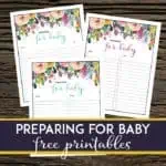 I love these preparing for baby free printables! Such a great way to keep track of what you need to do and buy before baby's due date and arrival.