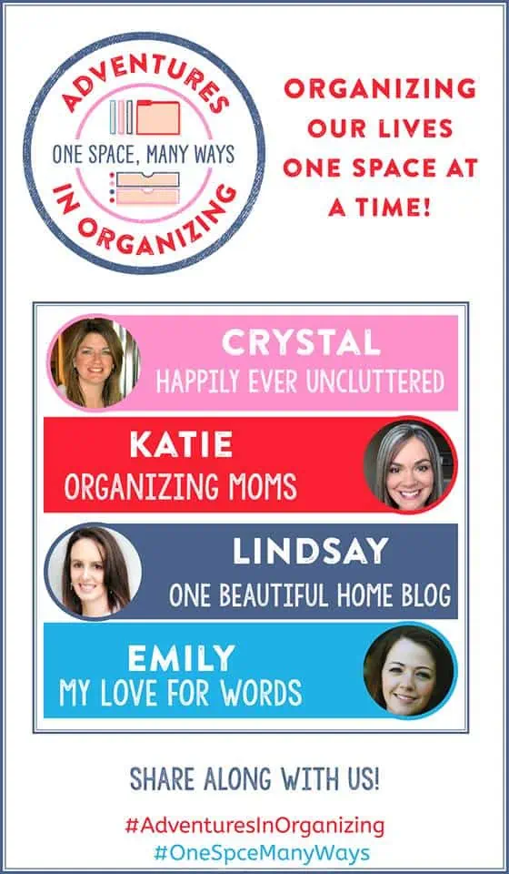 Such a great series! See how four different organizing bloggers handle organizing their own homes and spaces. So many great ideas, and you can join in on the fun! Adventures in Organizing | One Space Many Ways