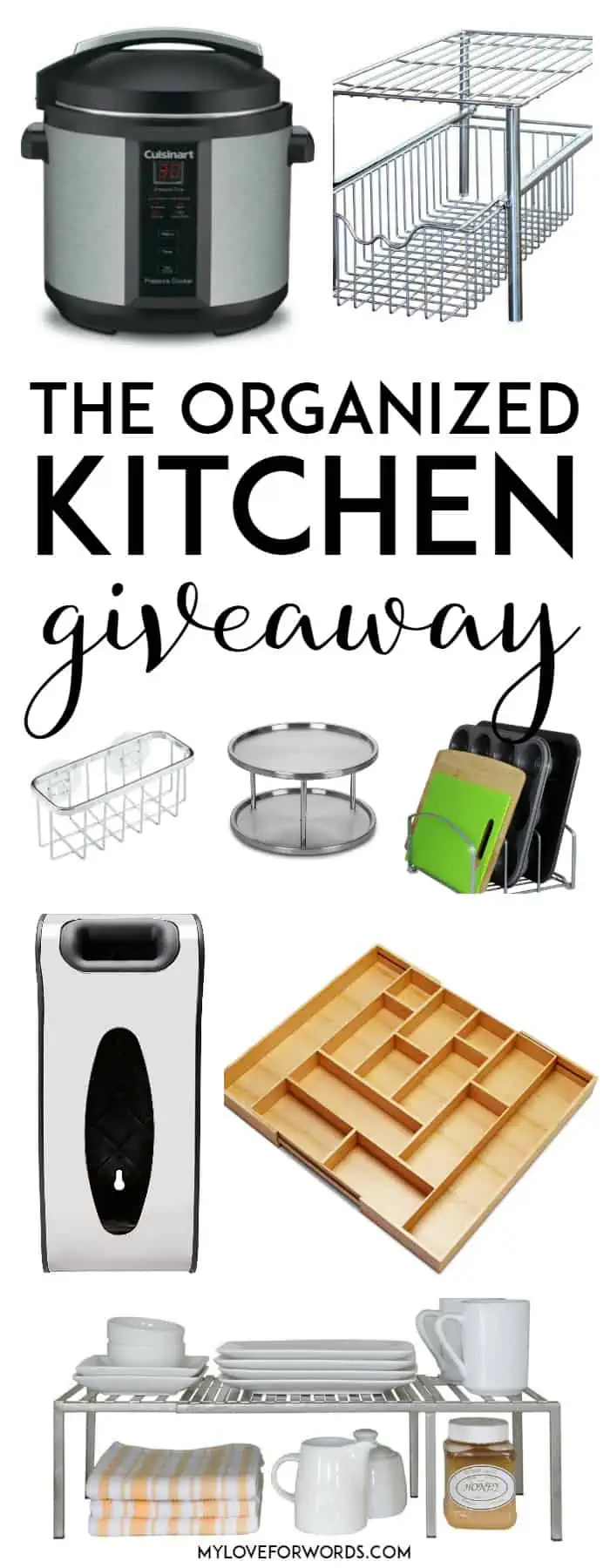 HUGE GIVEAWAY!! Get all of the organizing essentials for creating a functional and organized kitchen where every item has its place. Perfect giveaway to win before the crazy holiday baking and cooking season!