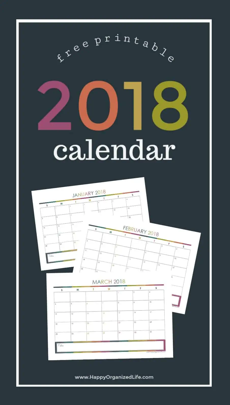 Grab your free printable monthly calendar for October 2017- December 2018 so you can have your most organized year yet!! Home Organization- Home Binder and Planner Tour, organization, organizational printables, organized, productivity, planning, productive, pretty printables, organize your life, organized life, home management binder, how to get organized