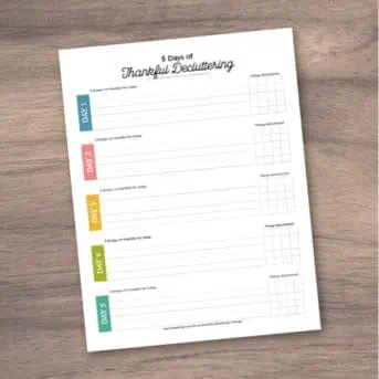 free decluttering printable paper