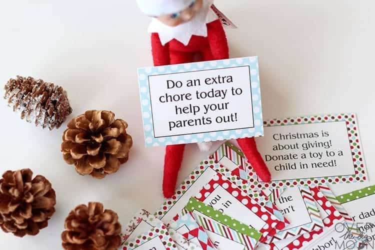 Elf on the shelf good deed cards printable