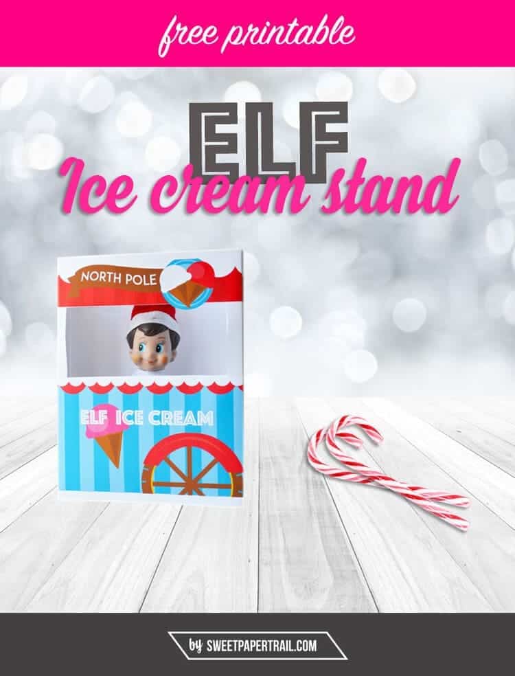 elf on the shelf printable props ice cream stand