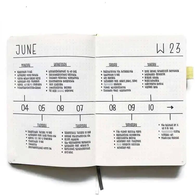 Two-Page Weekly To-Do List with dates in the middle and lists