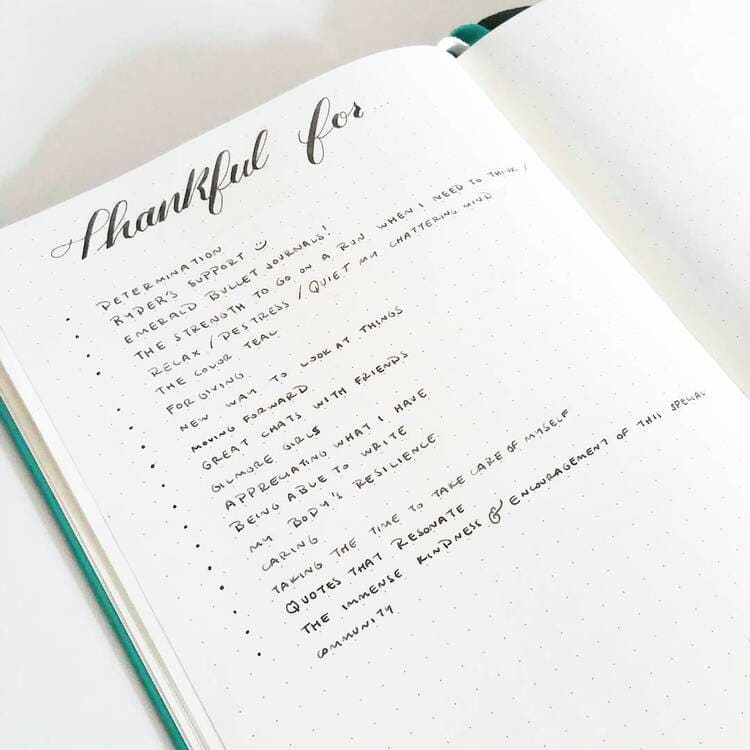 minimalist bullet journal ideas thankful for page close photo