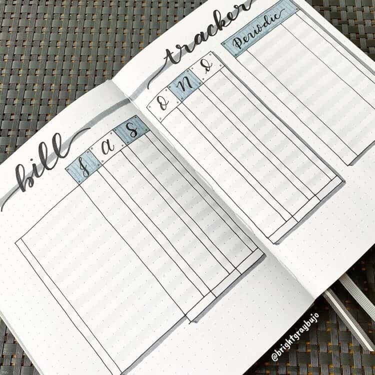 six month bill tracker for expenses and periodic payments