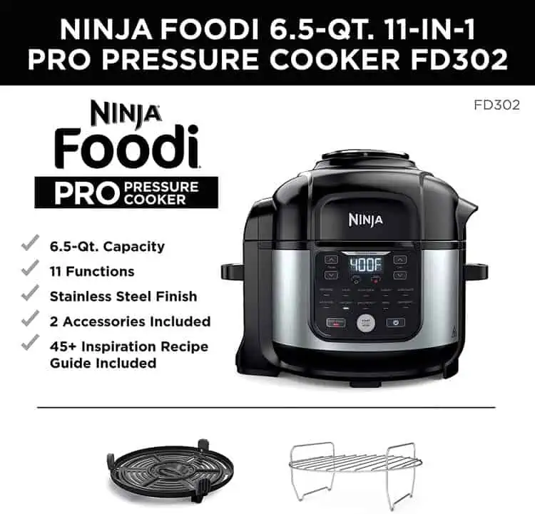 Ninja FD302 Foodi 11-in-1 Pro 6.5 qt. Pressure Cooker & Air Fryer