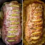 Simple Pork Loin Crock Pot Recipes Honey Apple Pork Loin two photo collage