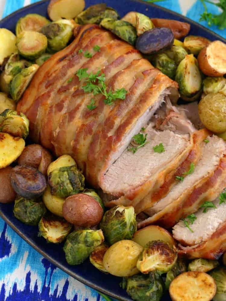 Bacon Wrapped Crock Pot Pork Loin simple pork loin crock pot recipes