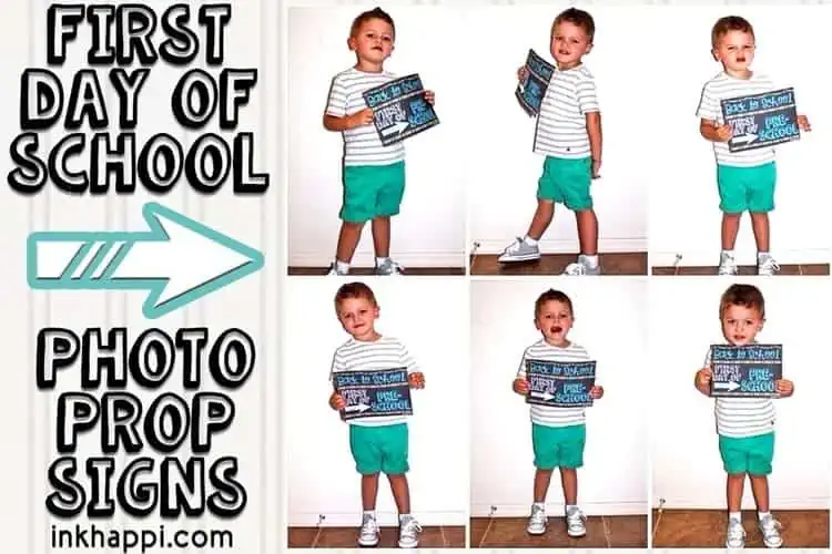 First Day of School Sign Printable for Photo Props