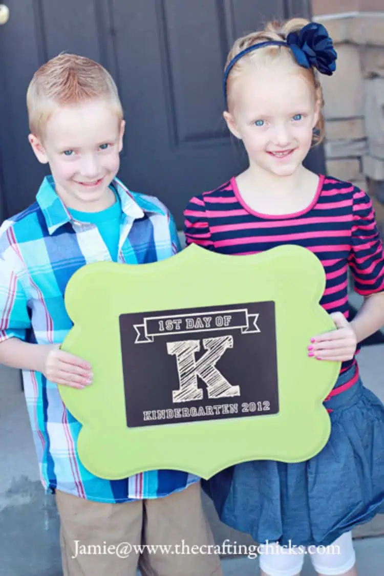 Black and White First Day of School Sign Printables for every grade
