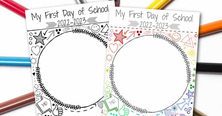 first day of school self portrait coloring sheet