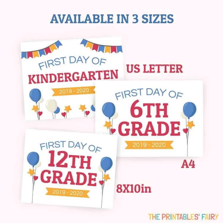 First Day Of School Signs for New Fun Family Tradition with balloons